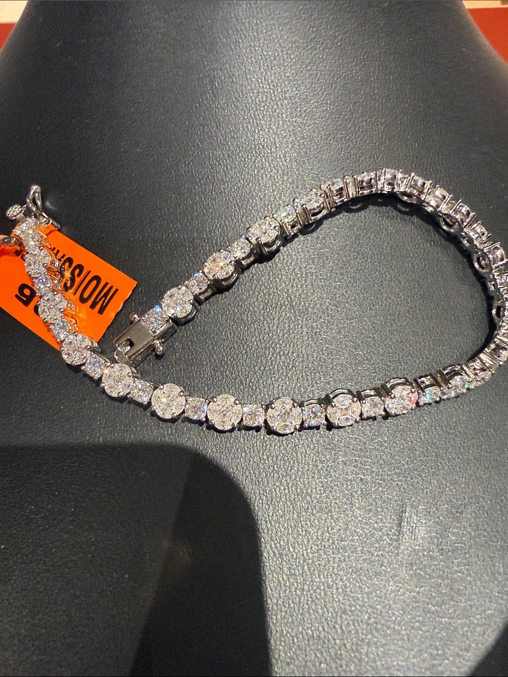 Sterling Silver Moissanite Tennis Bracelet 6 CTW